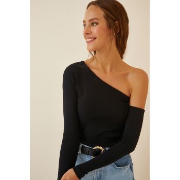Bluza slim fit cu decolteu pe un umar