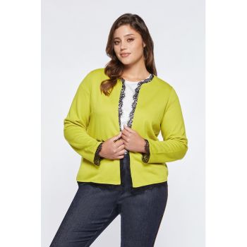 Cardigan fara inchidere cu insertii de dantela
