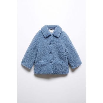 Haina din blana shearling sintetica Bleu