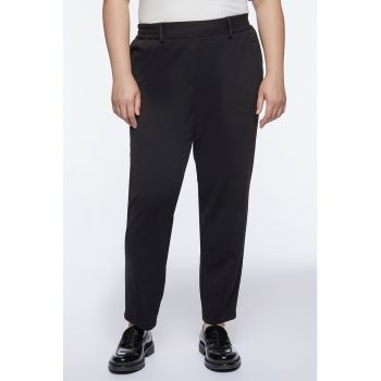 Pantaloni crop cu talie elastica