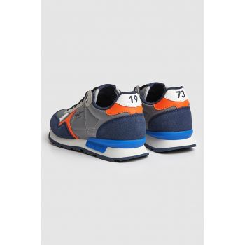 Pantofi sport colorblock cu insertii textile