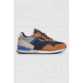 Pantofi sport colorblock cu insertii textile