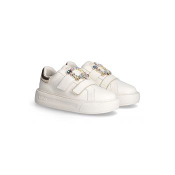 Pantofi sport cu velcro si detaliu cu bijuterie