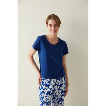 Pijama cu pantaloni lungi si imprimeu floral