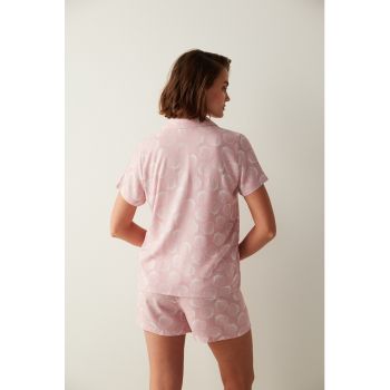 Pijama cu pantaloni scurti si imprimeu grafic