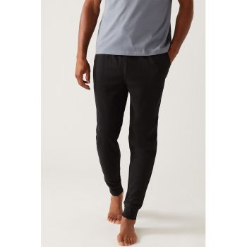 Pantaloni de pijama uni din amestec de bumbac