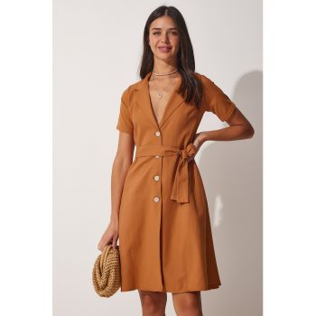 Rochie-camasa cu cordon si croiala in A