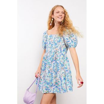Rochie scurta cu maneci bufante