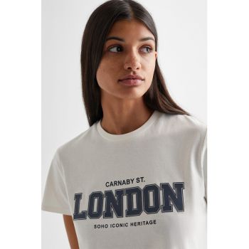 Tricou din bumbac cu imprimeu text London