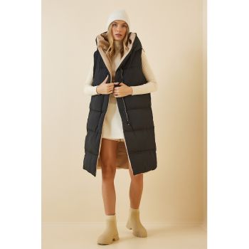 Vesta lunga reversibila cu model matlasat