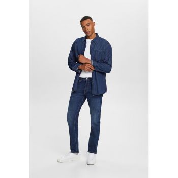 Blugi slim fit cu talie medie si model cu 5 buzunare