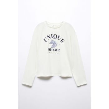 Bluza cu imprimeu text Unique