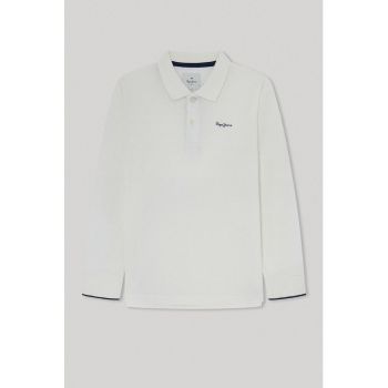 Bluza polo din bumbac cu detaliu logo