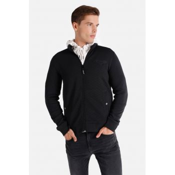 Bluza sport cu fermoar si guler inalt