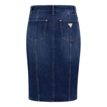 Fusta din denim cu slit lateral