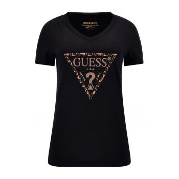 Guess - Tricou din amestec de bumbac organic cu imprimeu logo