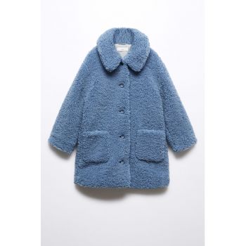 Palton de blana shearling sintetica cu buzunare