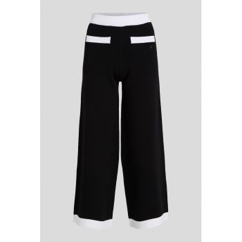 Pantaloni din tricot fin cu croiala ampla