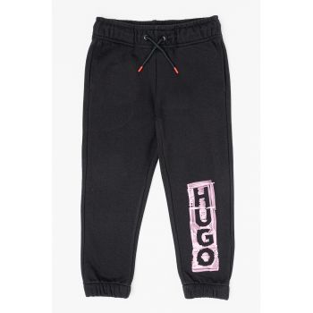 Pantaloni sport din amestec de bumbac cu imprimeu logo