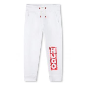 Pantaloni sport din amestec de bumbac cu imprimeu logo