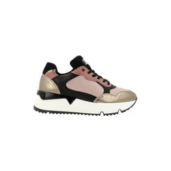 Pantofi sport de piele cu insertii din piele intoarsa