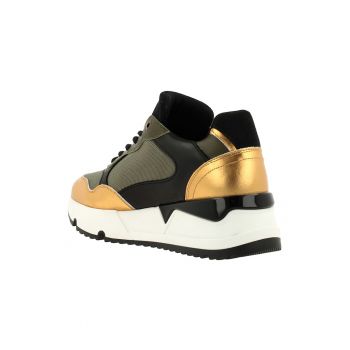 Pantofi sport de piele cu insertii din piele intoarsa