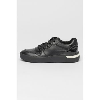 Pantofi sport din piele cu detalii lacuite