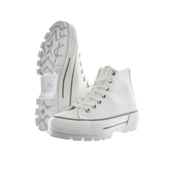Pantofi sport mid-high de piele ecologica