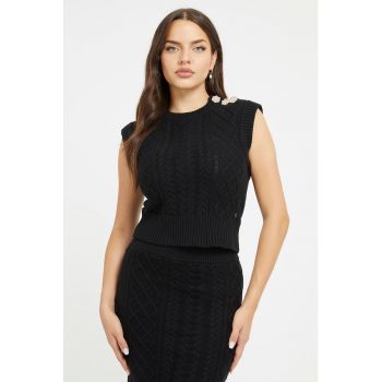 Pulover crop cu model torsade