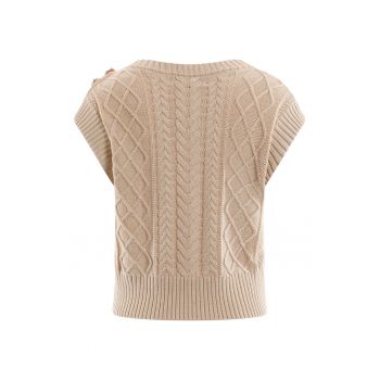 Pulover crop cu model torsade