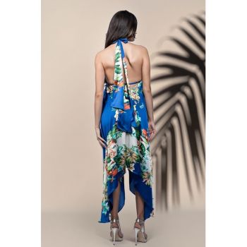 Rochie asimetrica din amestec de matase