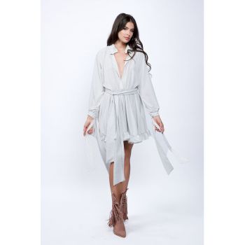 Rochie cu buline si cordon in talie