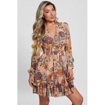 Rochie evazata cu imprimeu floral