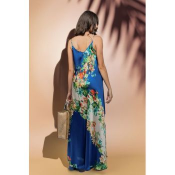 Rochie maxi cu decolteu in V si imprimeu