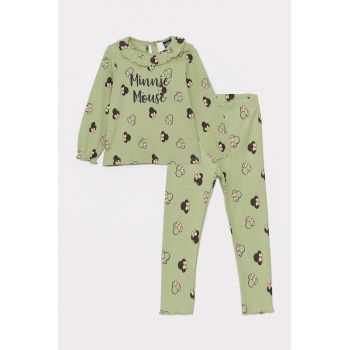 Set de bluza cu imprimeu cu desene si pantaloni