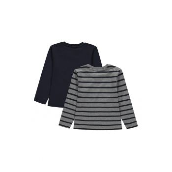 Set de bluze din bumbac cu model - 2 piese