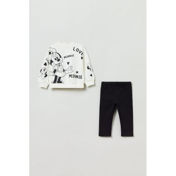 Set de colanti si bluza sport cu imprimeu - 2 piese