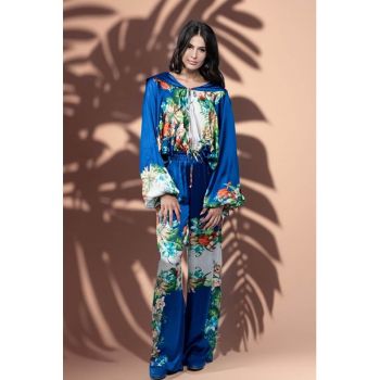 Set de pantaloni si hanorac din amestec de matase