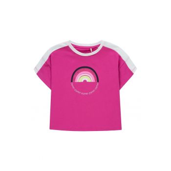Tricou crop cu decolteu la baza gatului
