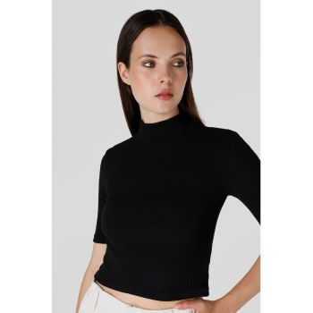 Tricou crop slim fit