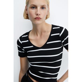 Tricou cu dungi si decolteu in V Jenny
