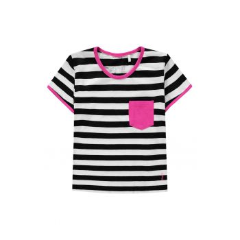 Tricou cu model in dungi si buzunar pe piept