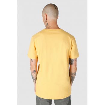 Tricou de bumbac cu decolteu la baza gatului