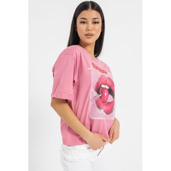 Tricou lejer de bumbac cu imprimeu