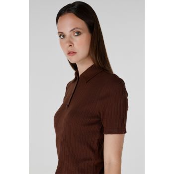 Tricou polo cu aspect striat