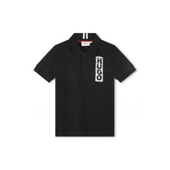 Tricou polo din amestec de bumbac cu imprimeu logo