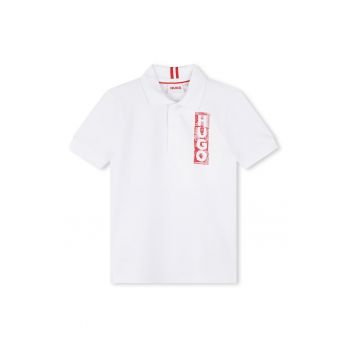 Tricou polo din amestec de bumbac cu imprimeu logo