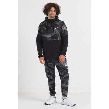 Hanorac cu tehnologie Dri-Fit si imprimeu camuflaj pentru fitness