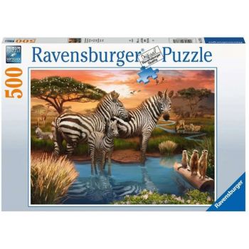 Jucarie Puzzle Zebras at the Waterhole (500 pieces)