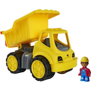 Jucarie Power-Worker tipper + figure, toy vehicle (yellow/grey)